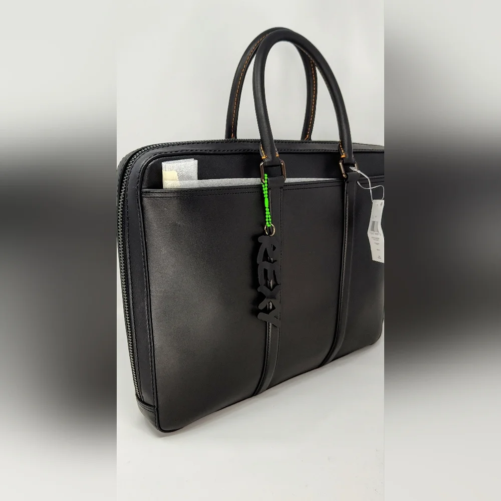 Upcycled Coach Metropolitan Slim Brief Black - NWT & One of a Kind! Rexy Charm🦖
